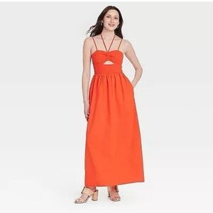 Universal Thread Women's Smocked Cut Out Maxi Dress
